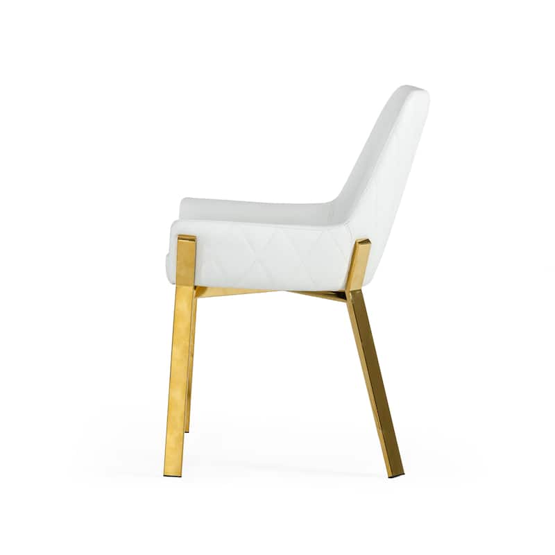 Modrest Ganon Modern White & Gold Dining Chair