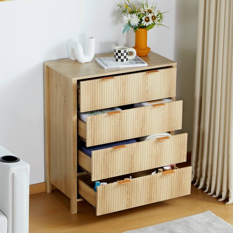 Wooden 4-Drawer Storage Cabinet Dresser