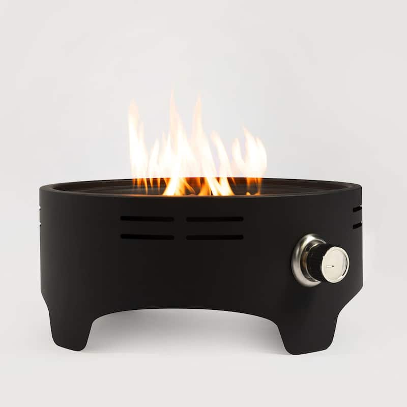15" Round Steel Tabletop Propane Gas Fire Pit with 40000 BTU