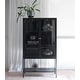preview thumbnail 4 of 25, Rye Studio Cairyn Modern Glass and Metal Cabinet With Shelf