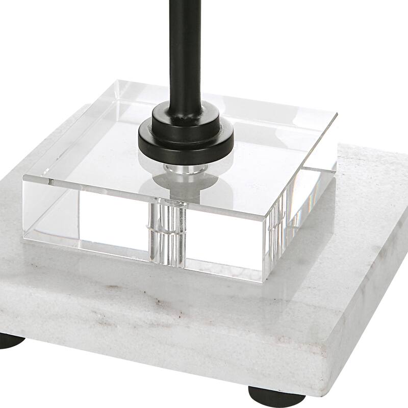 Buffet Lamp with Drum Shade and Marble Base - 33"