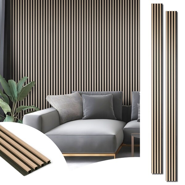 Art3d 96''x6'' WPC Wood Slat Wall Panel for Interior Wall Decor
