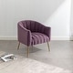 preview thumbnail 2 of 8, SEYNAR Modern Glam Velvet Accent Vanity Chair with Golden Metal Legs for Living Room