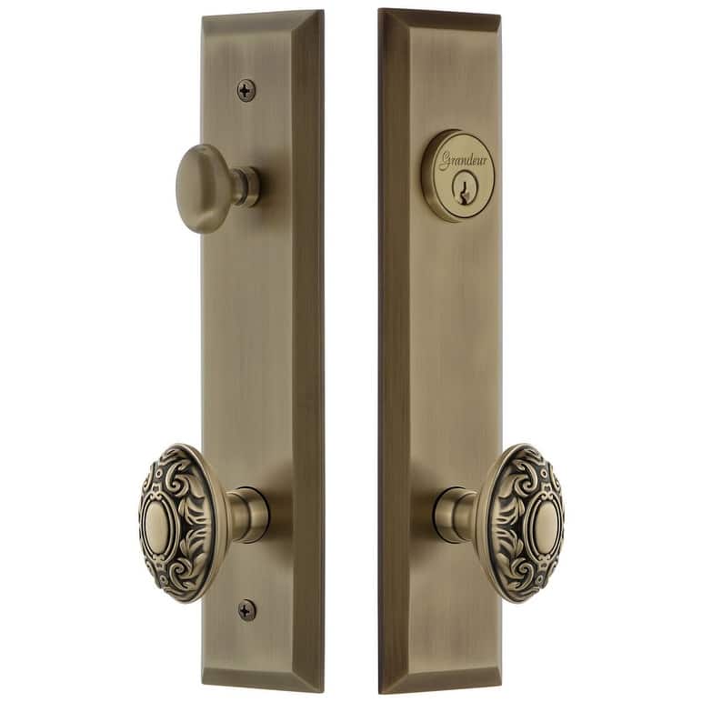 Grandeur Fifth Avenue Solid Brass Tall Plate Single Cylinder Keyed