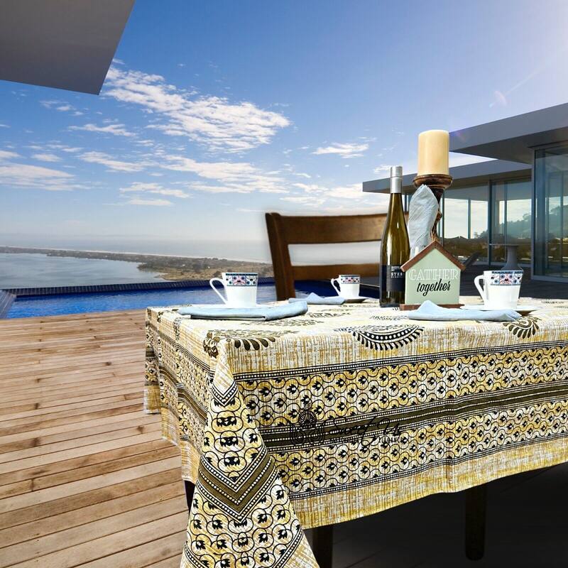 Cotton Floral Tablecloth Rectangle - 70 x 102 in.