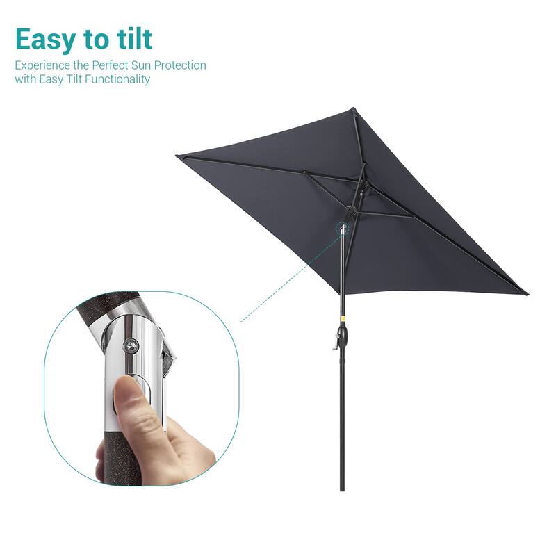 BONOSUKI 6.5x6.5Ft Patio Market Umbrella Weather-Resistant Frame