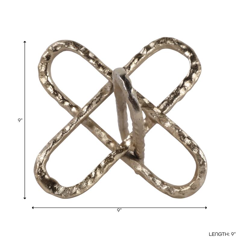 Contemporay Metal Round Edge Jack Decorative Object - 9.0"