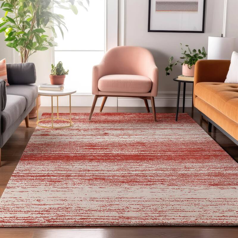 Premium Washable Super Soft Ombre Pixels Mayfield Rug - Red - 8' x 10'