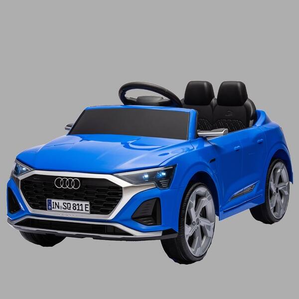 slide 2 of 18, Kids Audi SQ8 Ride-On Car, 12V Battery, 2.4G Remote Control, 3-Speed Adjustments, LED Lights & Suspension. Blue