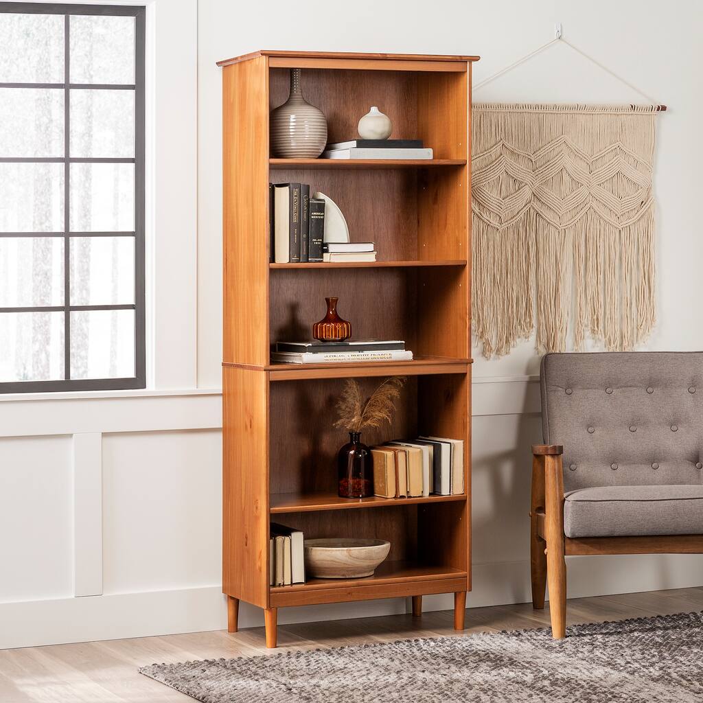 Walker Edison 70-inch Tall Solid Wood Bookcase - Overstock - 32525066