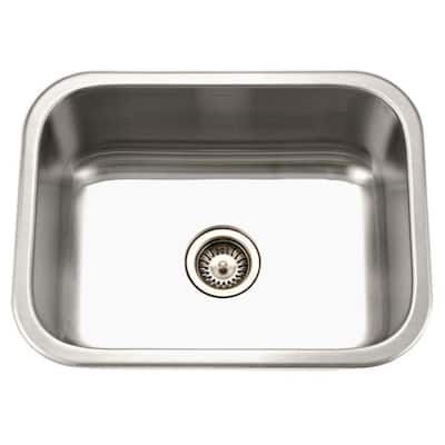 Houzer Belleo Stainless Steel Drop-in Topmount Single Bowl Kitchen Sink with Strainer & Grid - 23 Inch