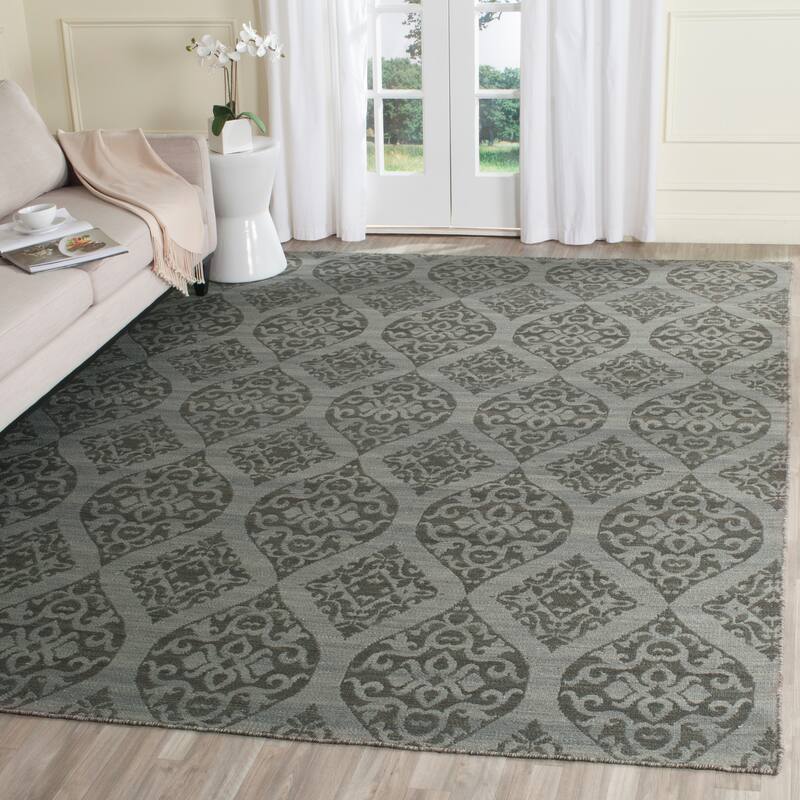 SAFAVIEH Handmade Flatweave Kilim Fadia Wool Rug - 8' x 10' - Grey/Dark Grey