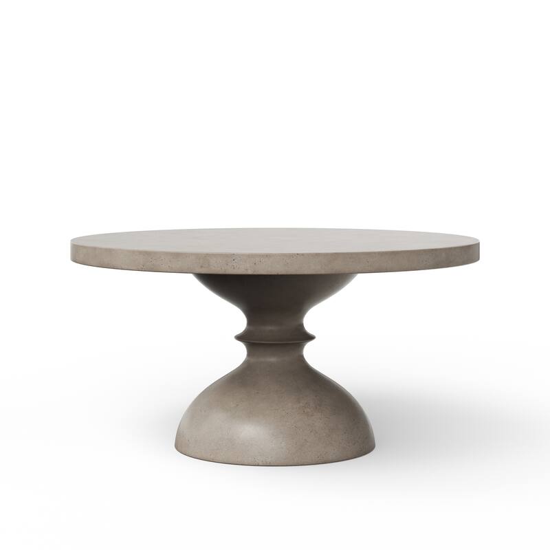 Urbia Spindle 59" Round Concrete Dining Table - N/A