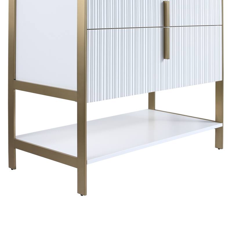 Fine Fixtures Serenity Modern Bathroom Vanity with White Glass Top
