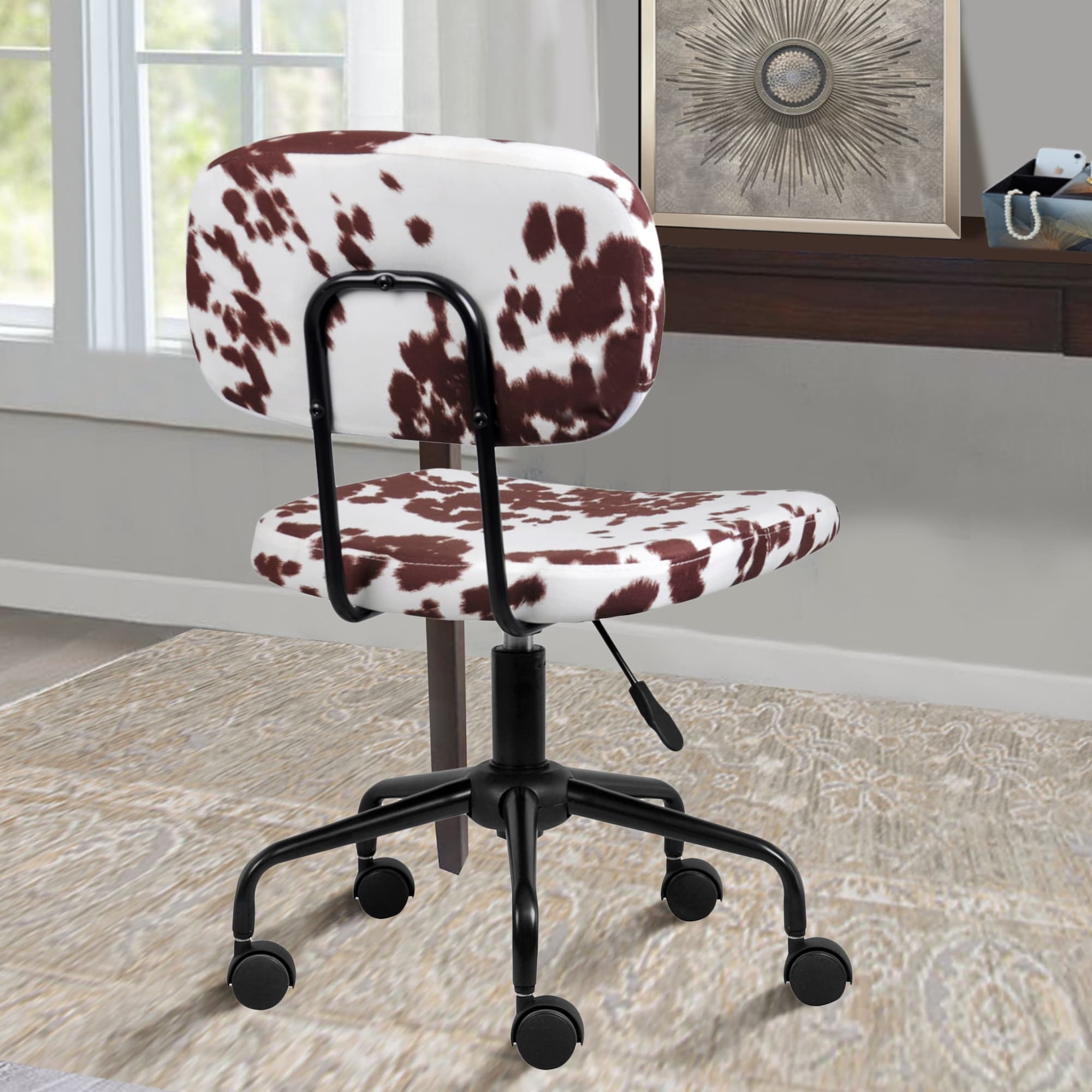 Faux cowhide office chair online