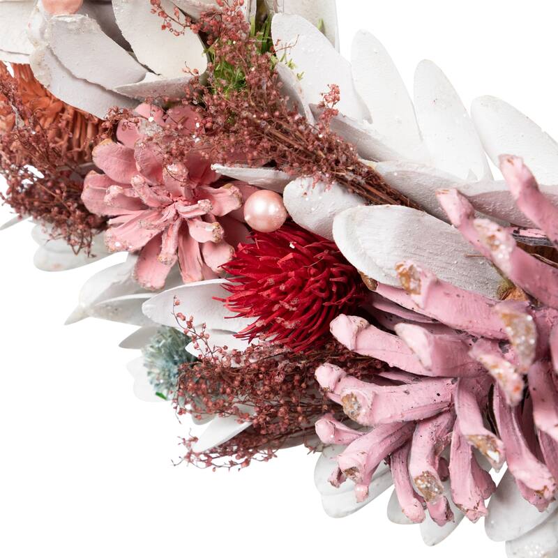 Frosted Thistle and Pinecone Artificial Christmas Wreath - 14" - Unlit