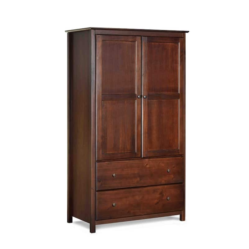 Grain Wood Furniture Shaker 2-Door Solid Wood Armoire - 41x72x22 - Cherry