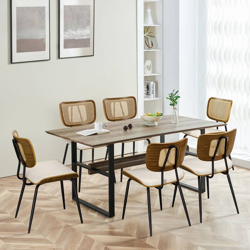 Faux Leather Upholstered Dining Chairs Set of 2/4 - 33.5" H x 17.5" W x 23" D