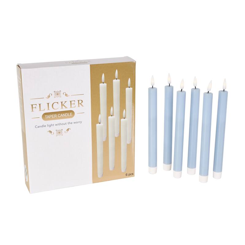 Wax Flameless Candle with Remote Control - Set of 6 Red, Black, White, Yellow, Blue or Pink - Roche River Decor