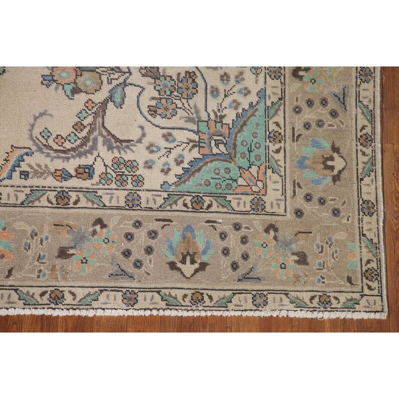 Traditional Tabriz Persian Vintage Area Rug Hand-knotted Wool Carpet - 6'6" x 9'8"