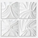 preview thumbnail 1 of 6, Uttermost Snowdrift Scultped White Wall Decor, Set of 4 - 15.25"H x 15.25"W x 3"D