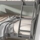 preview thumbnail 9 of 7, Grey Twin over Full Pine Wood Bunk Bed with 2 Drawers, Slide, Shelves, Convertible to Two Beds