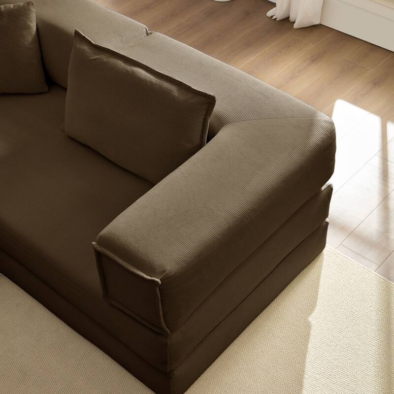 118.2" Modular L-Shaped Oversized Upholstered Sectional Sofa Set with 6 Pillows