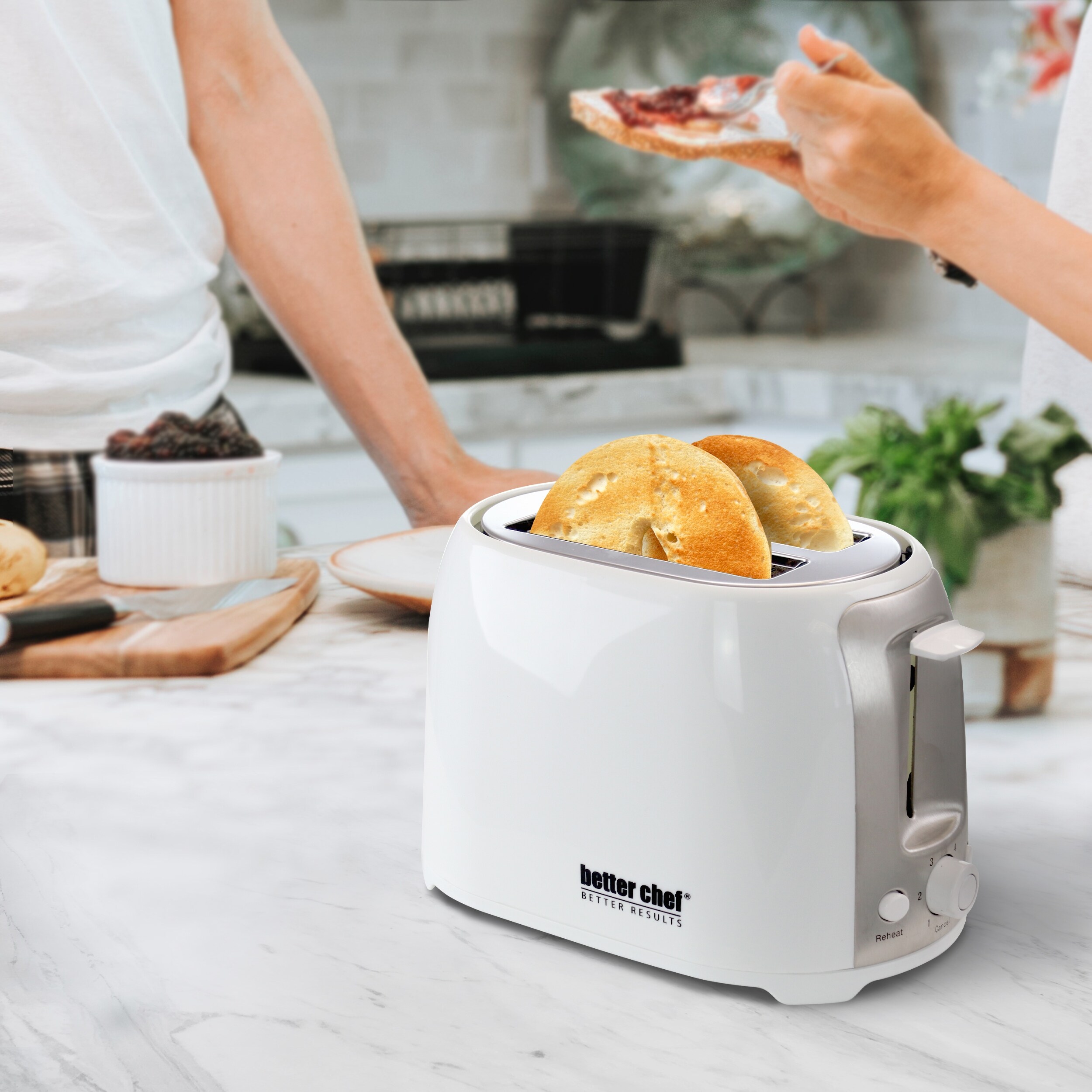 Better Chef Cool Touch Wide Slot Toaster White