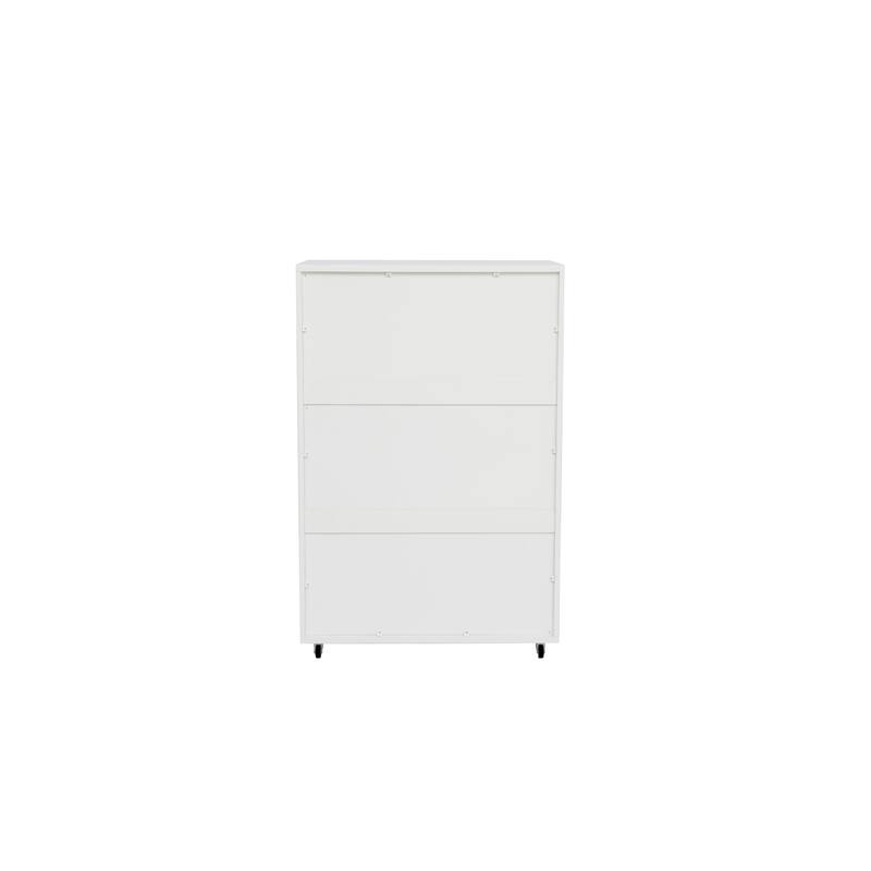 5 Drawer Dresser on Wheels Rustic Brown Rolling Chest of Drawers Storage Cabinet for Bedroom Closet, Wide Drawer Organizer