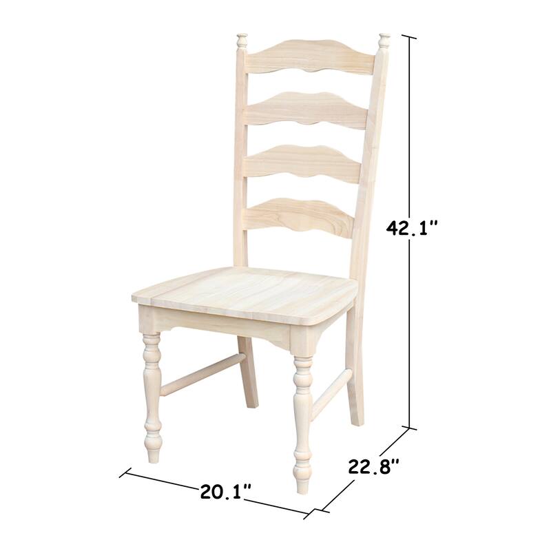 International Concepts Solid Wood Maine Ladderback Chairs, Set of 2