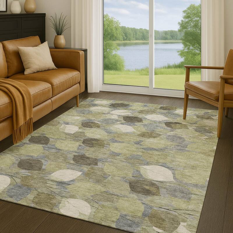 Machine Washable Indoor/ Outdoor Floral Mila Chantille Rug