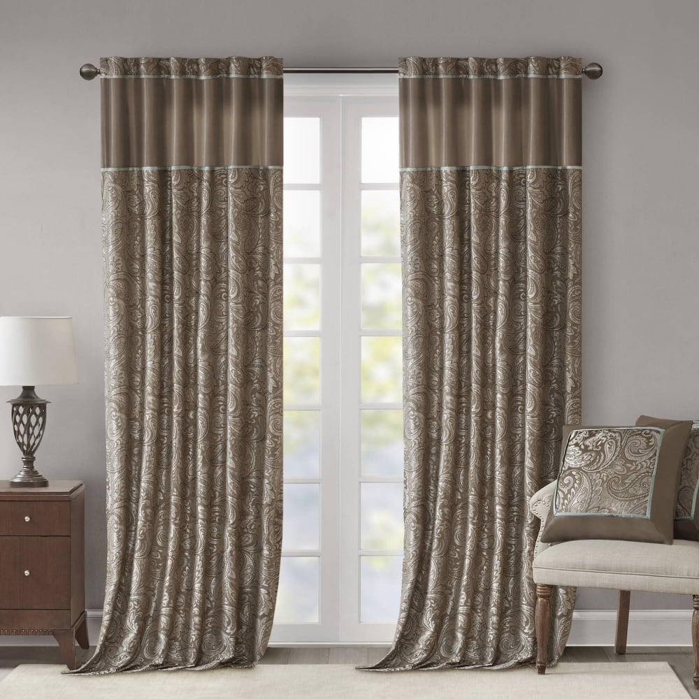 Madison Park Whitman Jacquard Curtain Panel Pair