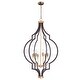 preview thumbnail 2 of 0, Crest 6-light 26" Wide Steel Chandelier - oil rubbed bronze / antique brass