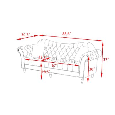 2 Piece Velvet Configurable Living Room Set