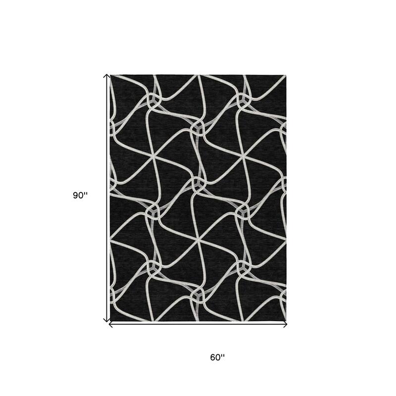 HomeRoots Geometric Contemporary Rectangle Outdoor Rug