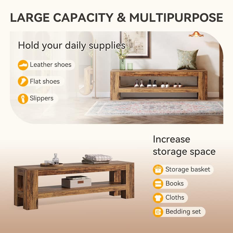 Entryway Shoe Bench with Storage End of Bed Bench for Bedroom