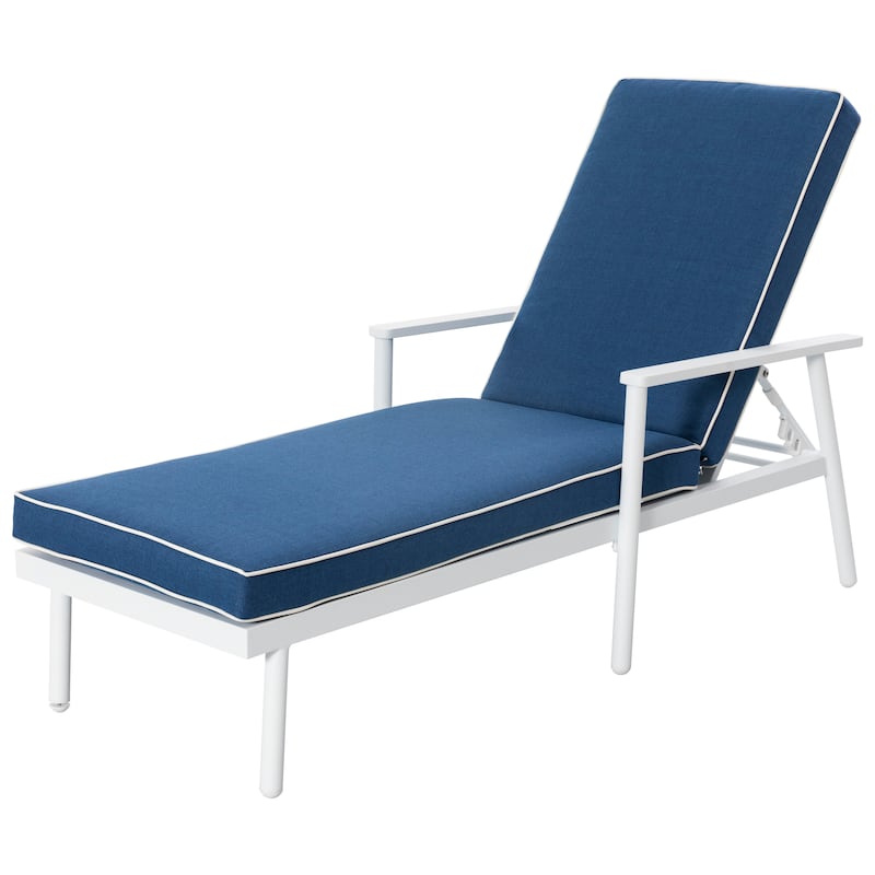 Outdoor Aluminum Chaise Lounge Chair with 6 Adjustable Backrest