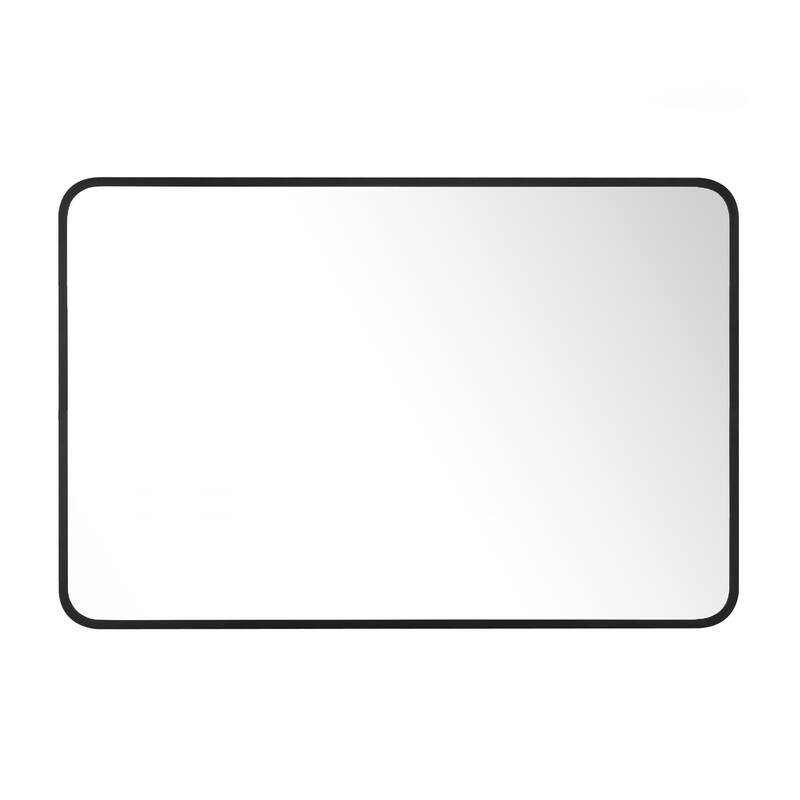 Ledel Modern Rounded Rectangular Metal Framed Bathroom Vanity Mirror