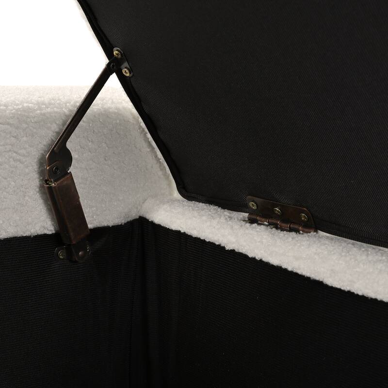 50" Textured Boucle Ottoman Bench - Rectangular Design