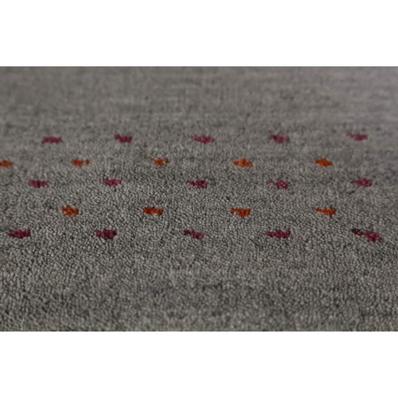Hand Knotted Oriental 100% Wool Carpet Tribal Animal Pictorial Greys & Charcoal Gabbeh Area Rug - 7' 10'' X 5' 0''