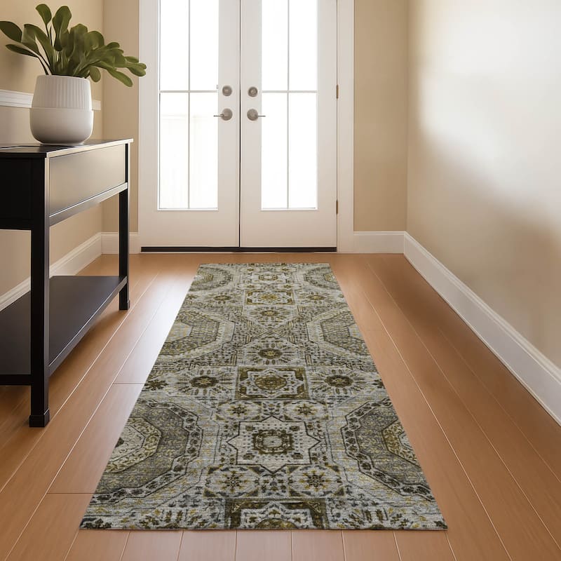 Premium Washable Super Soft Vintage Traditional Mayfield Rug - Taupe - 2'3" x 7'6"