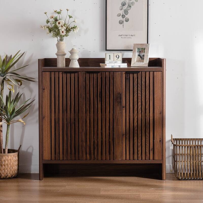 Shoe Cabinet Entryway Cabinet Storage Cabinet with Shutter Doors