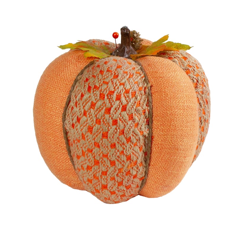 Autumn Harvest Textured Thanksgiving Pumpkin - 8.5" - Orange