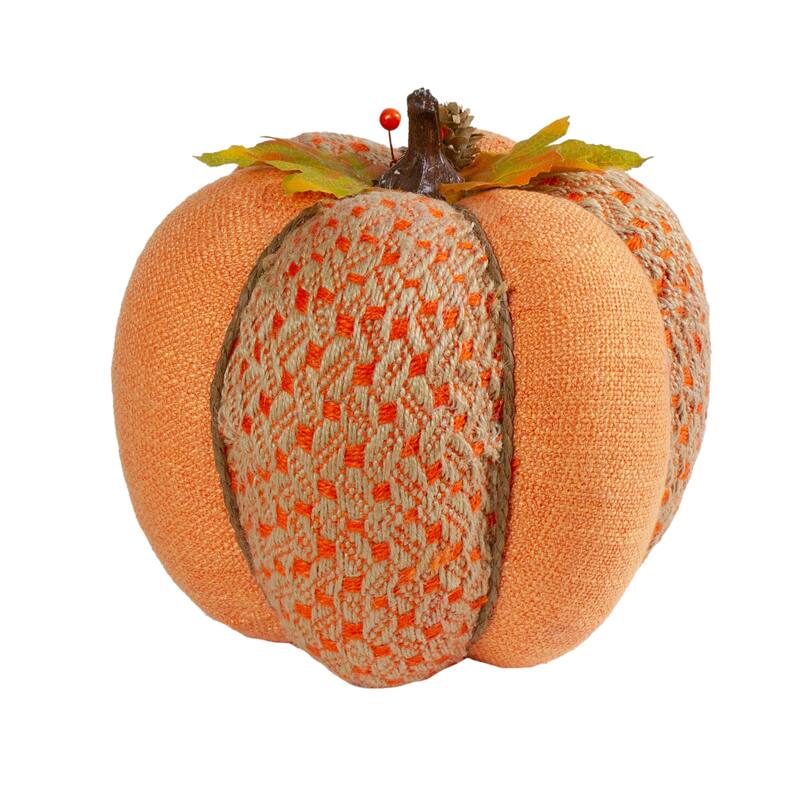 Autumn Harvest Textured Thanksgiving Pumpkin - 8.5" - Orange