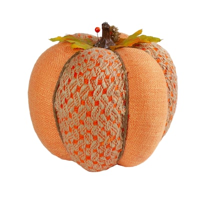 Autumn Harvest Textured Thanksgiving Pumpkin - 8.5" - Orange
