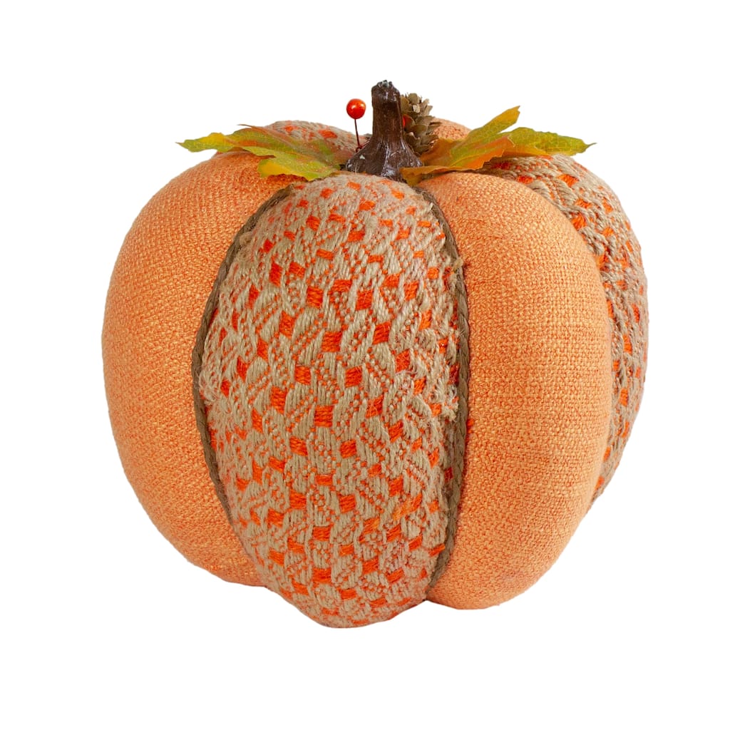 Autumn Harvest Textured Thanksgiving Pumpkin - 8.5" - Orange