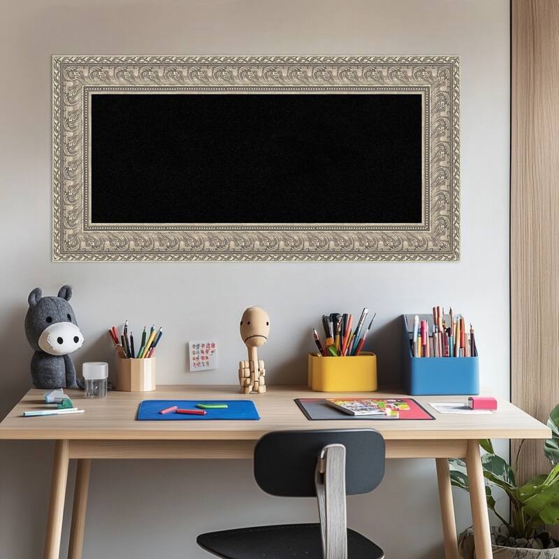 Sydney Silver Framed Cork Board - Bulletin Board, Organization Board, Pin Board