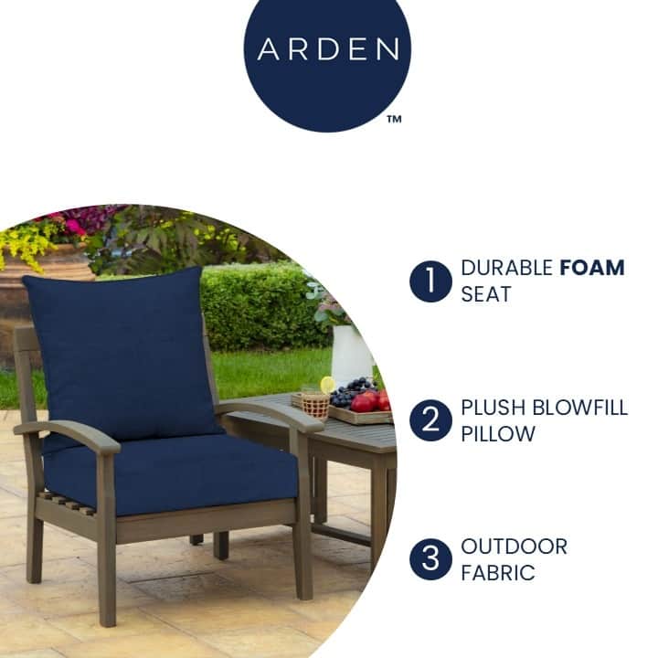ARDEN earthFIBER Outdoor Foam Deep Seat Cushion Set, 24 in x 24 in