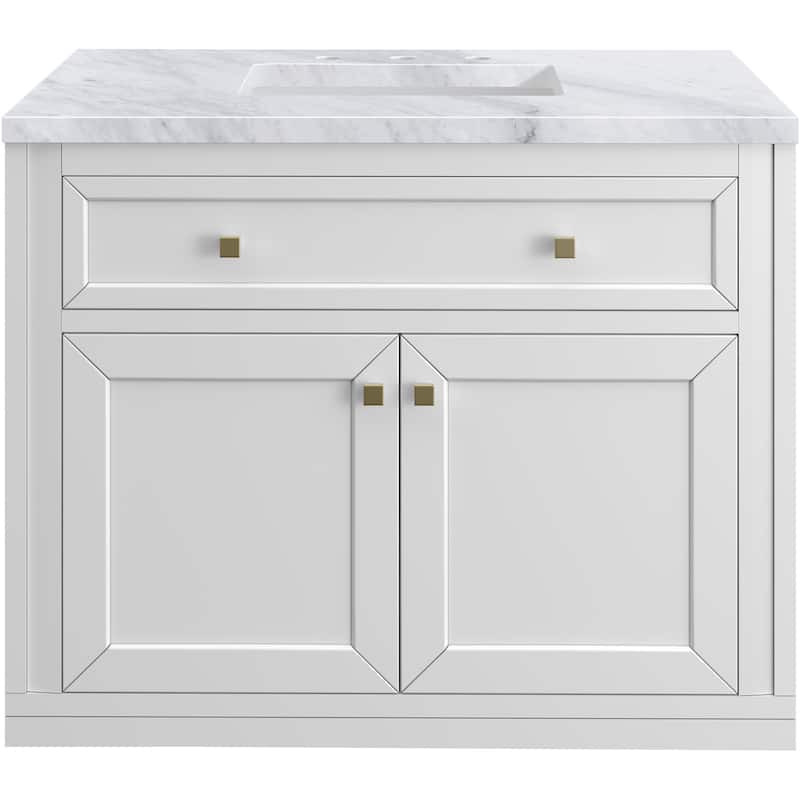 James Martin Vanities 503-V36-3CAR Chicago 36" Free Standing Single - Glossy White