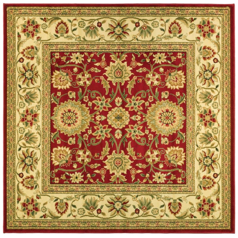 SAFAVIEH, Lyndhurst Marsha Traditional Area Rug - 8' Square - Red/Ivory